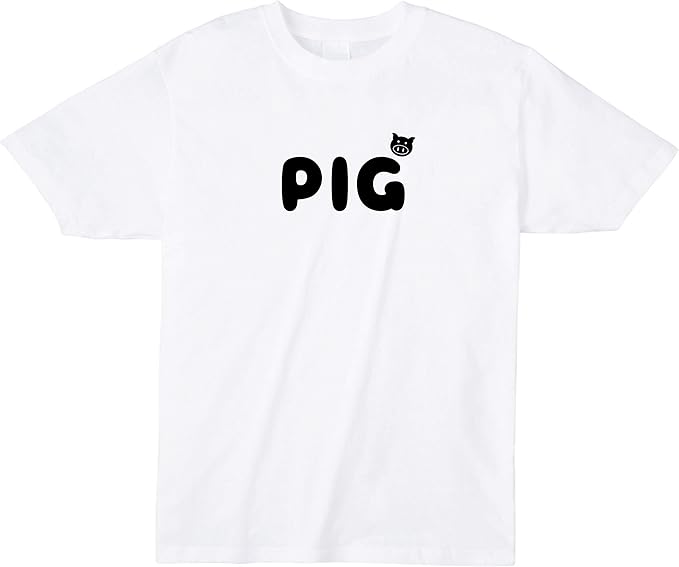 Amazon Pigロゴtシャツ ブタ 半袖 おもしろ かわいい オリジナル メンズ レディース Tシャツ カットソー 通販