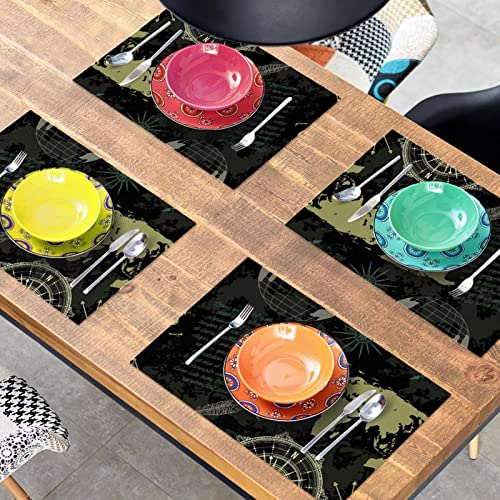 Sets de table vintage (lot de 6) 30x45 cm antidérapants et thermorésistants pour salle à manger - 8