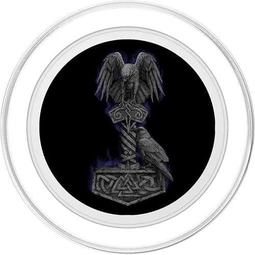 Miniatura 8 de Viking Norse Mythology Thor's Mjolnir Odin Huginn & Muninn PopSockets PopGrip agarre intercambiable para teléfonos y tabletas