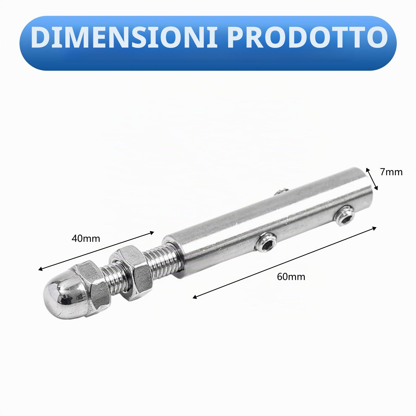 Tenditore Per Fune, 10PCS Morsetto Per Fune In Acciaio Inox 6mm Kit Di Terminale Filettato Per Funi Metalliche Con Perni Filettati Regolabile Di Tensione Per Ringhiere In Acciaio Inox