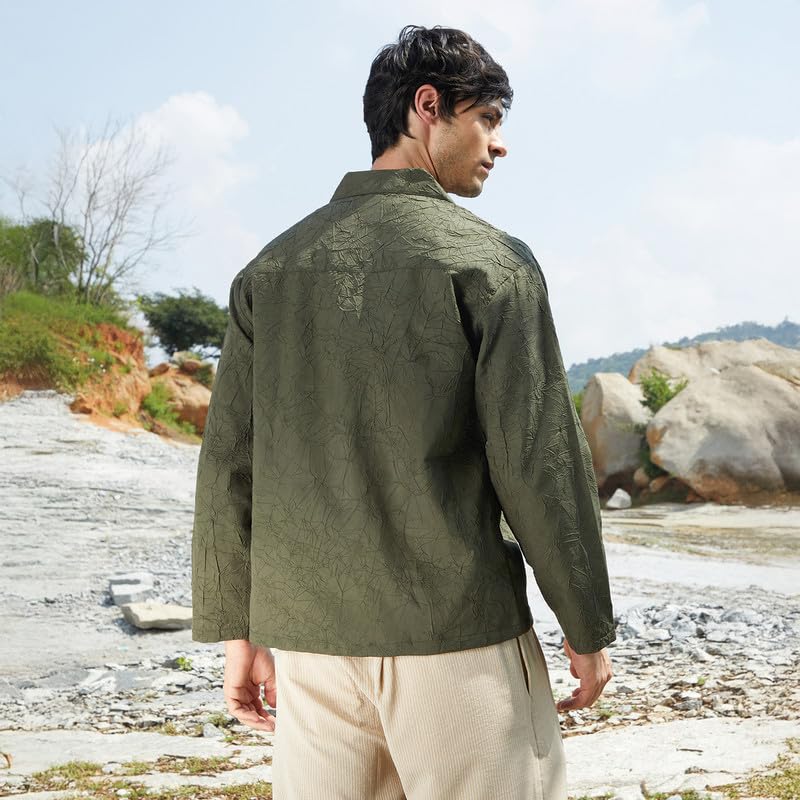 Image of CAHOOT Men's Oversized Shirt Casual Wear | Lapel Collar | Long Sleeve | Button Closure | Oversized Shirt Crafted with Comfort Fit for Everyday Wear