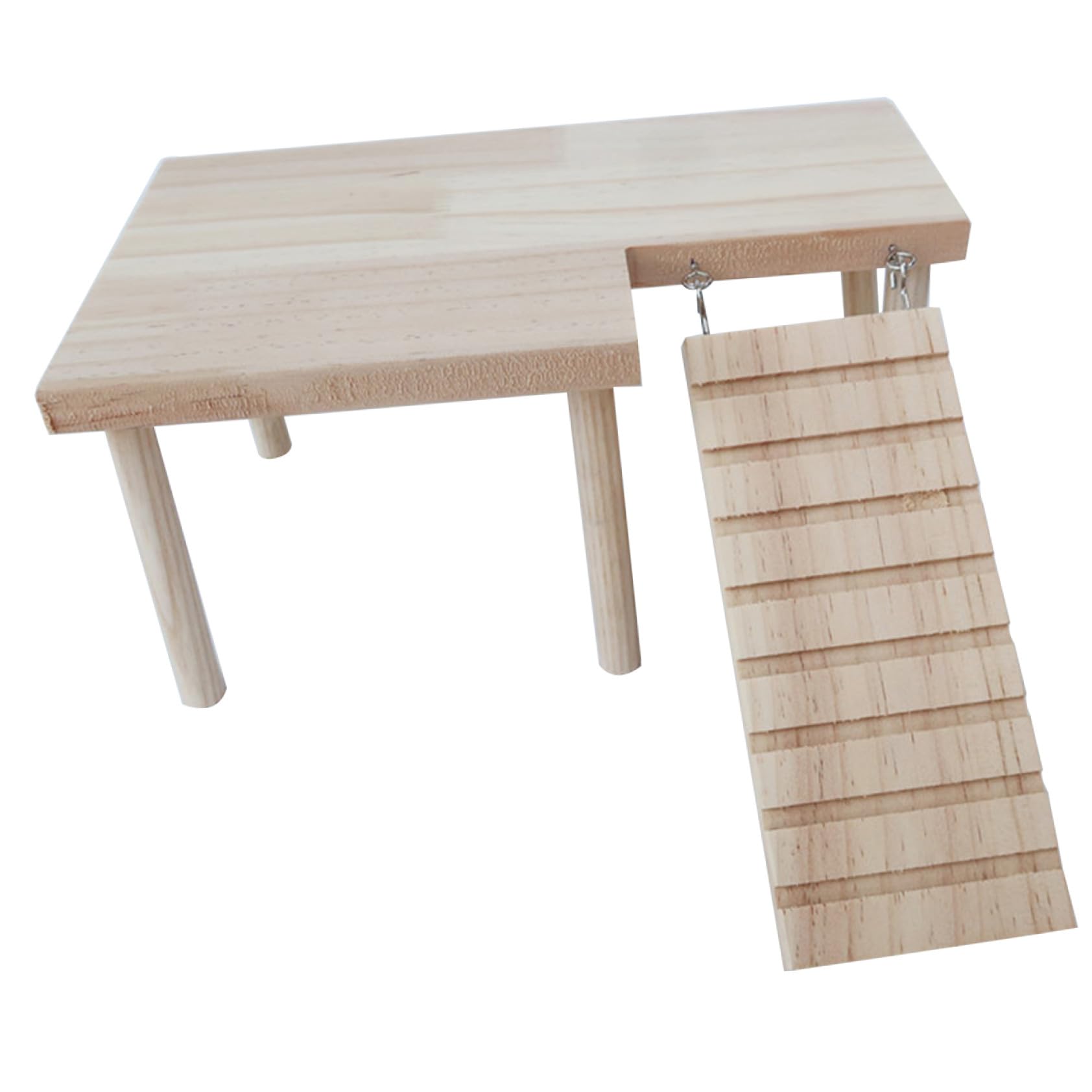 ifundom Hamsterplattform Fördert Bewegung und Platzausnutzung für Käfig Holzspielzeug mit Leiter Dekoratives Kleines Haustier Spielzeug aus Beige Holz