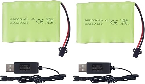 sea jump Accesorios 2 unids AA 6.0 V 800 mAh recargable RC juguete coche batería SM2P enchufe RC camión acrobacias coche excavadora juguete batería