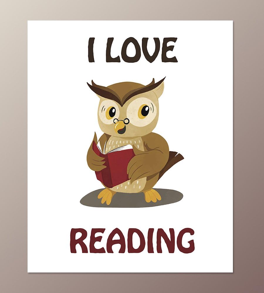 8x10 A1 Kids educational poster.I love reading poster. Reading poster.Owal poster.Nursery poster. Nursery wall art