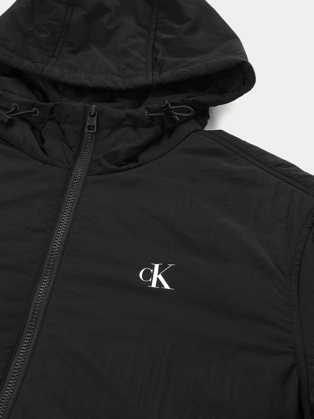 Calvin Klein Jeans Męskie kurtki Harrington z podszewką z kapturem, Ck czarny, XXL