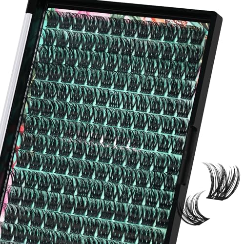 Lash Clusters Wet Look 168Pcs Eyelash Cluster Ultra-Thin Lash Band Eyelashes Extensions Spiky Anime Wide Span Lashes(Geranium,D-12mm)