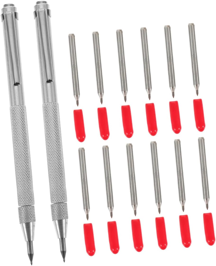 4sets Scriber Tool with Replacement Tips Tungsten Carbide Engraving Pen for Accurate Marking Glass Ceramics and for Carpenters and Builders