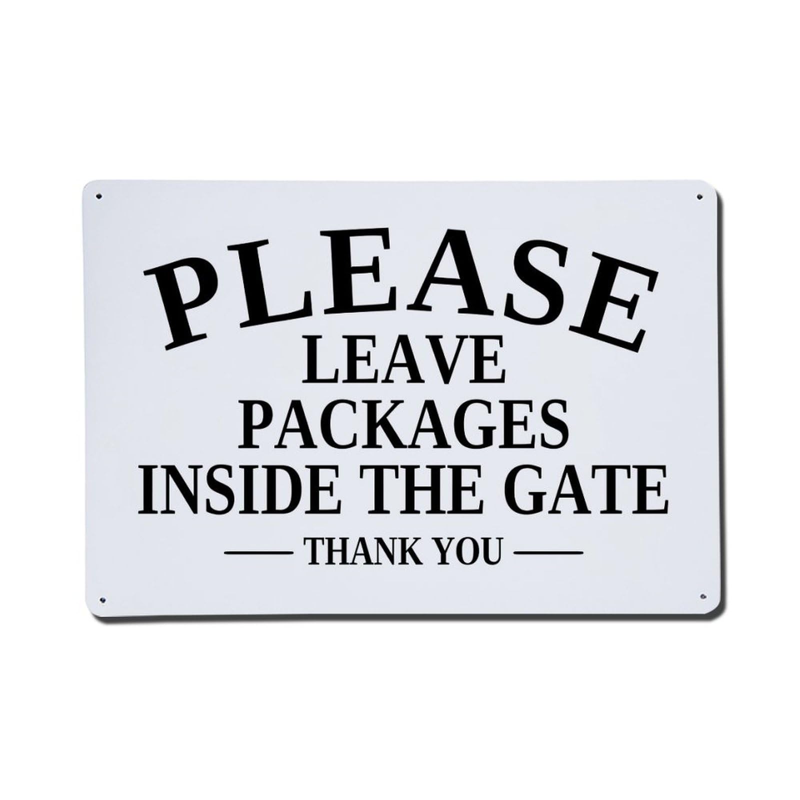 Jdfenggu Vintage Please Leave Packages Inside Gate Retro Metal Tin Sign, Metal Poster For Bar, Home, Man Cave, Kitchen, Laundry Room Art Decor 8X12 Inch