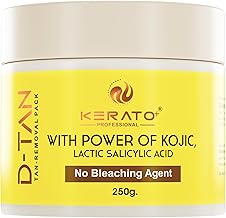D-TAN Removal Cream Pack for Face & Body | No Bleach | Lactic Acid & Kojic Acid | Brightening & Moisturizing Tan Removal for Men & Women | All Skin Types – 250g