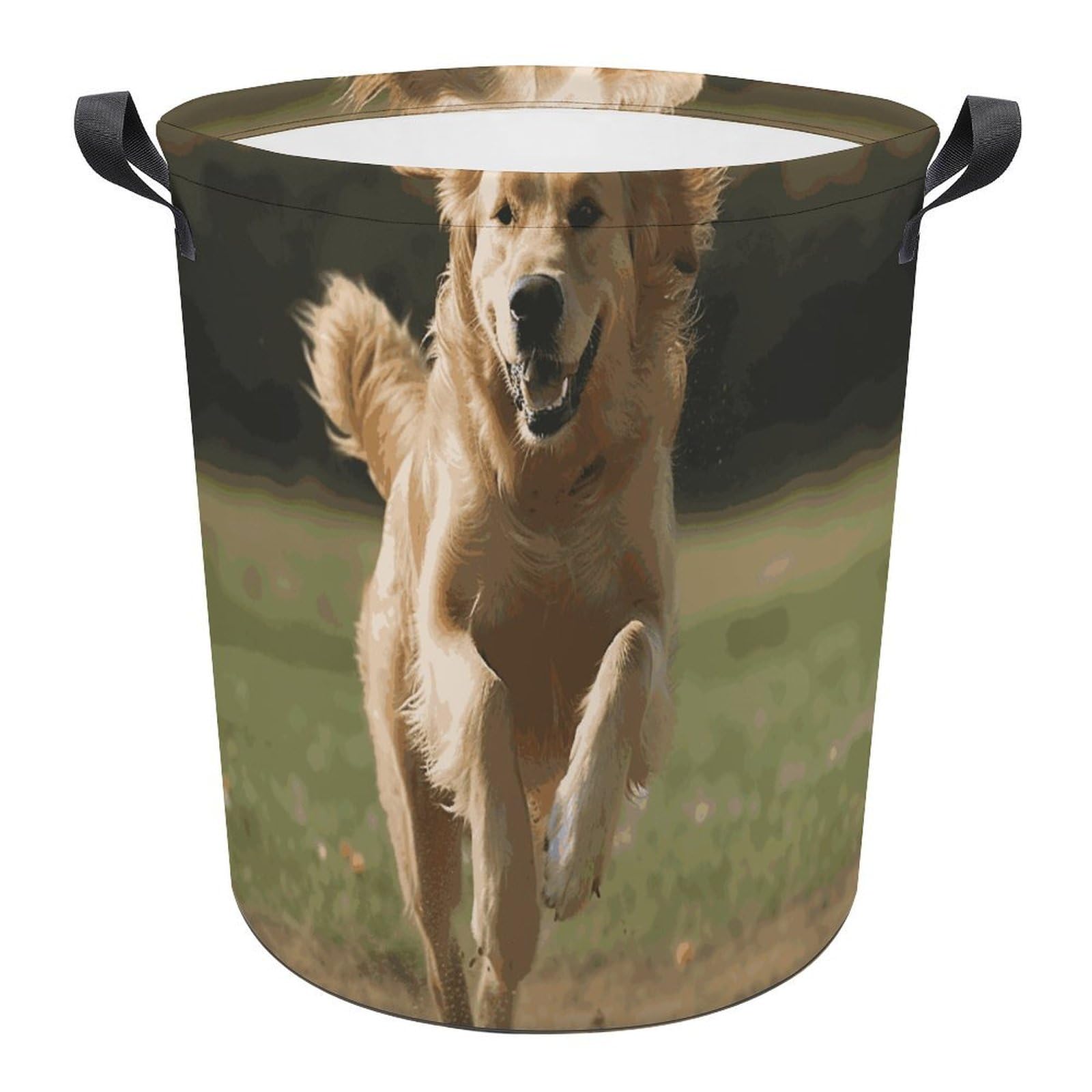 Panier à linge pliable Golden Retriever grand format pour chambre et buanderie