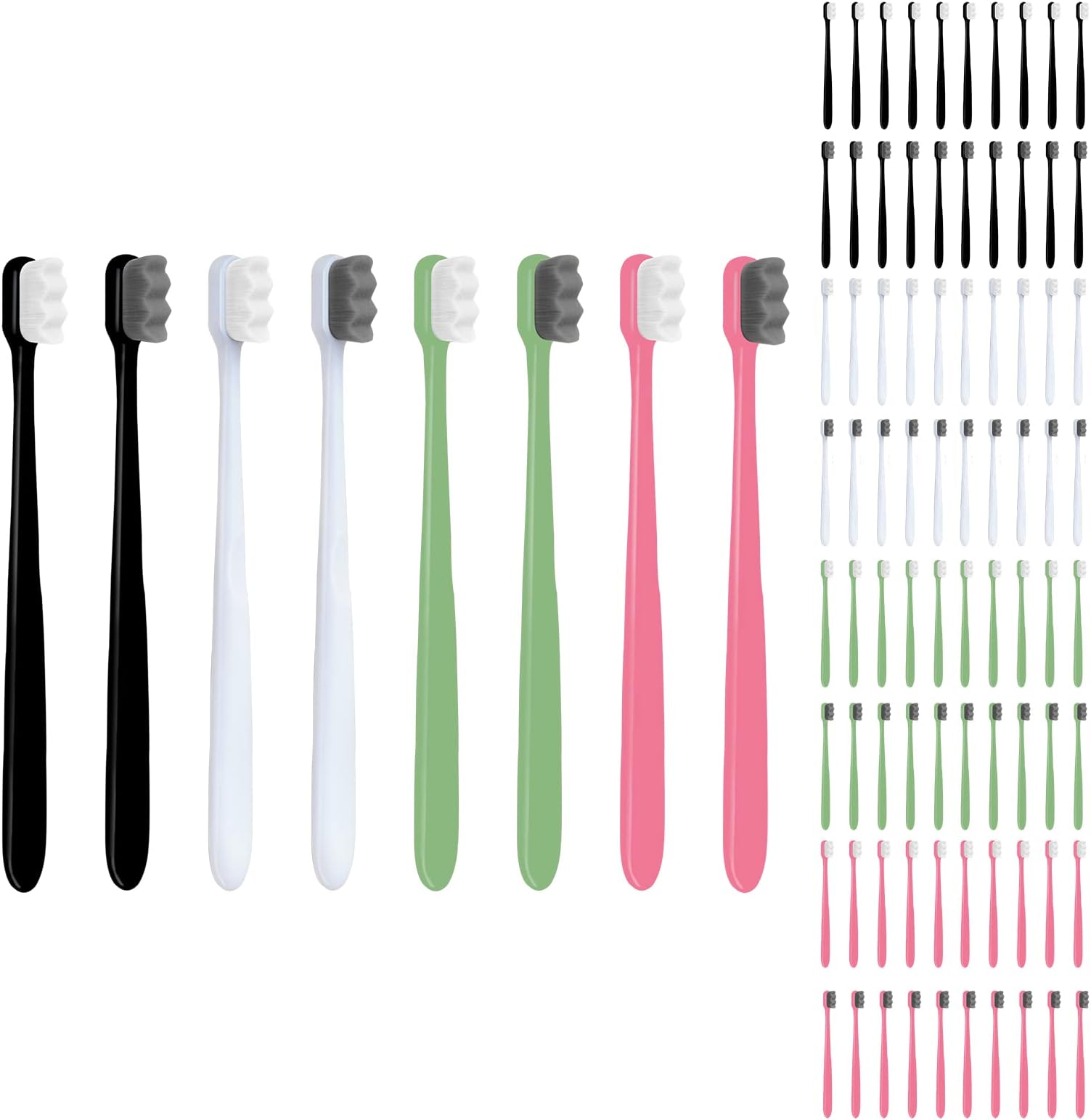 EasyHonor Extra Soft Toothbrush for Sensitive Gums, Micro-Nano Manual Toothbrush with 20000 Soft Floss Bristle for Pregnant Women, Elderly, Braces and Gum Recessions.(80PCS)