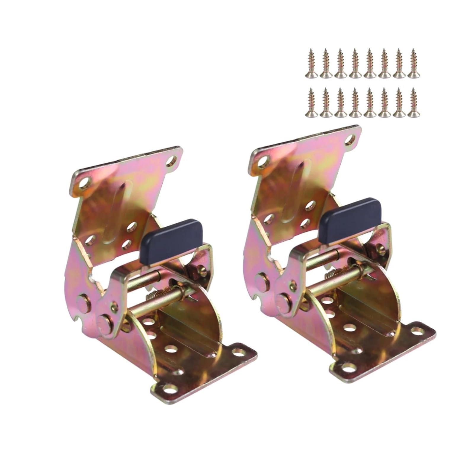 Rugaikerba Gold 2Pcs Folding Leg Hinge Bracket, 0-90-180 Degree Self-Locking