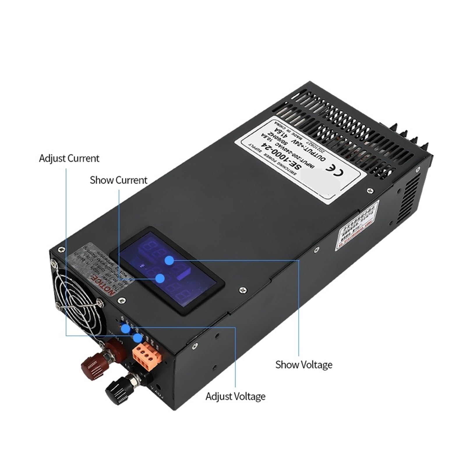 Regulowany zasilacz impulsowy o mocy 2000 W DC, od 0 do 15 V do 400 V