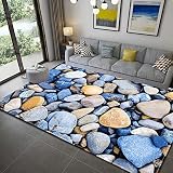 LHGBGBLN Colorful Pebble 3D Rug Living Room Bedroom Flannel Area Rug Home Decor Floor Mat Bathroom A