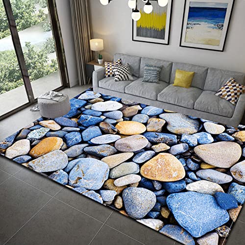 Lhgbgbln Colorful Pebble 3D Rug Living Room Bedroom Flannel Area Rug Home Decor Floor Mat Bathroom Anti-Slip Mat #TOP16