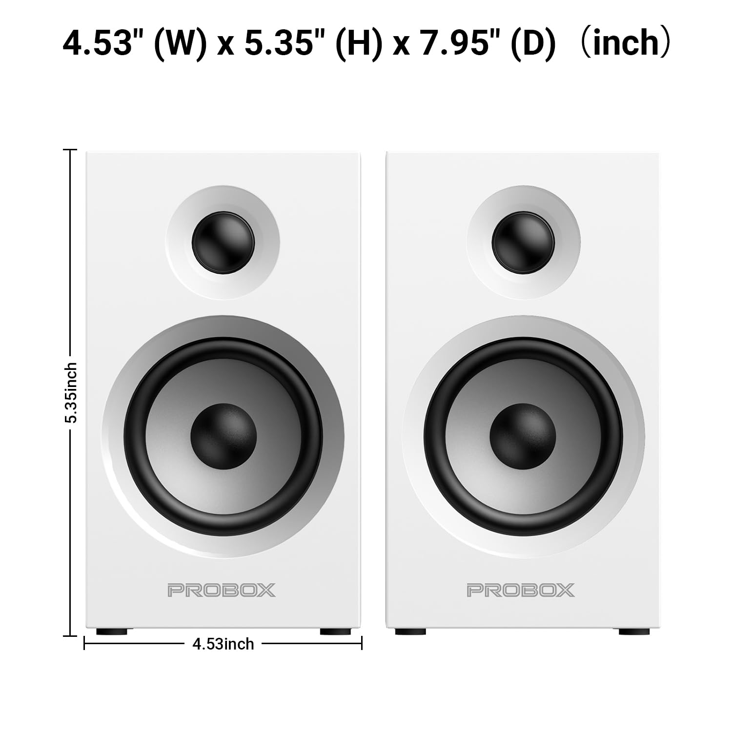 BT16 Aktywne głośniki półkowe 3,5 cala głośnik niskotonowy z 2.5 cm głośnikiem wysokotonowym, 60 W RMS-Bluetooth 5.3, wbudowany 24-bitowy DAC Dynamic 3D 2.0 Surround Sound, głośniki komputerowe
