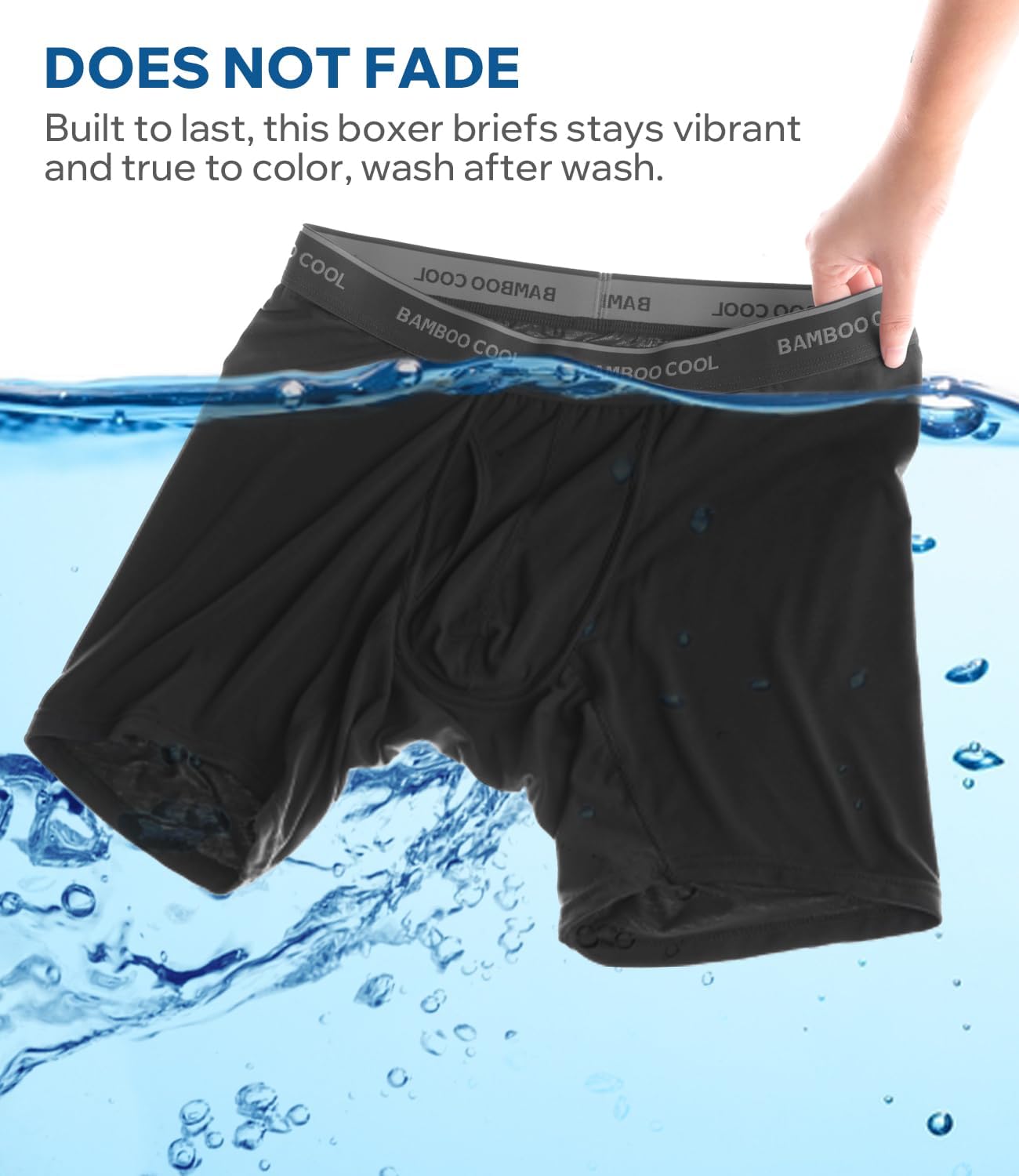 BAMBOO COOL Men's Ultra-Soft Breathable Boxer Briefs 3-Pack - Moisture Wicking Underwear | Comfort Fit, Tagless - Image 5