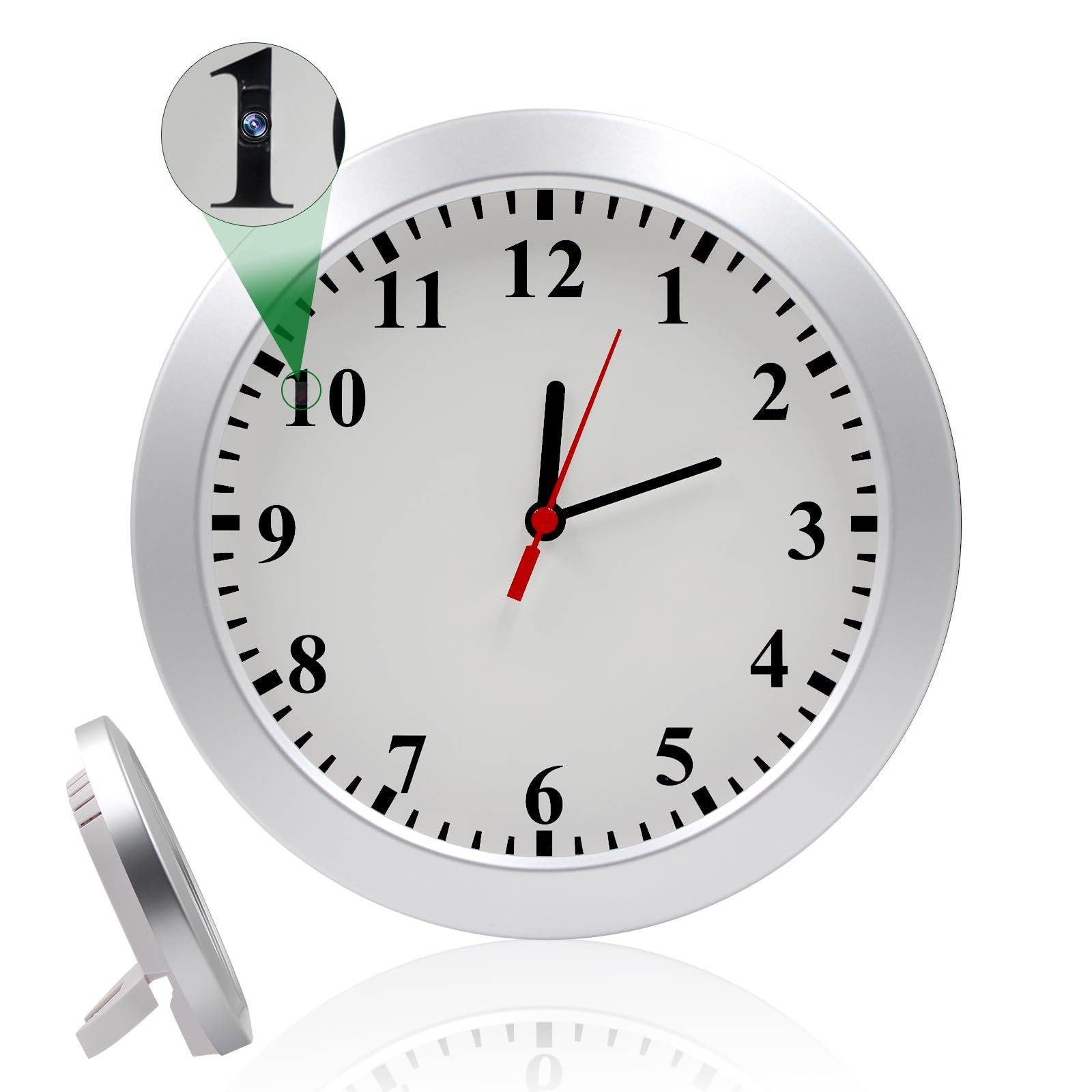 icamdoor Security Camera, Hidden Spy Camera Wall Clock, 1080P Hidden Camera Nanny Cam for Indoor Surveillance, No WiFi Function