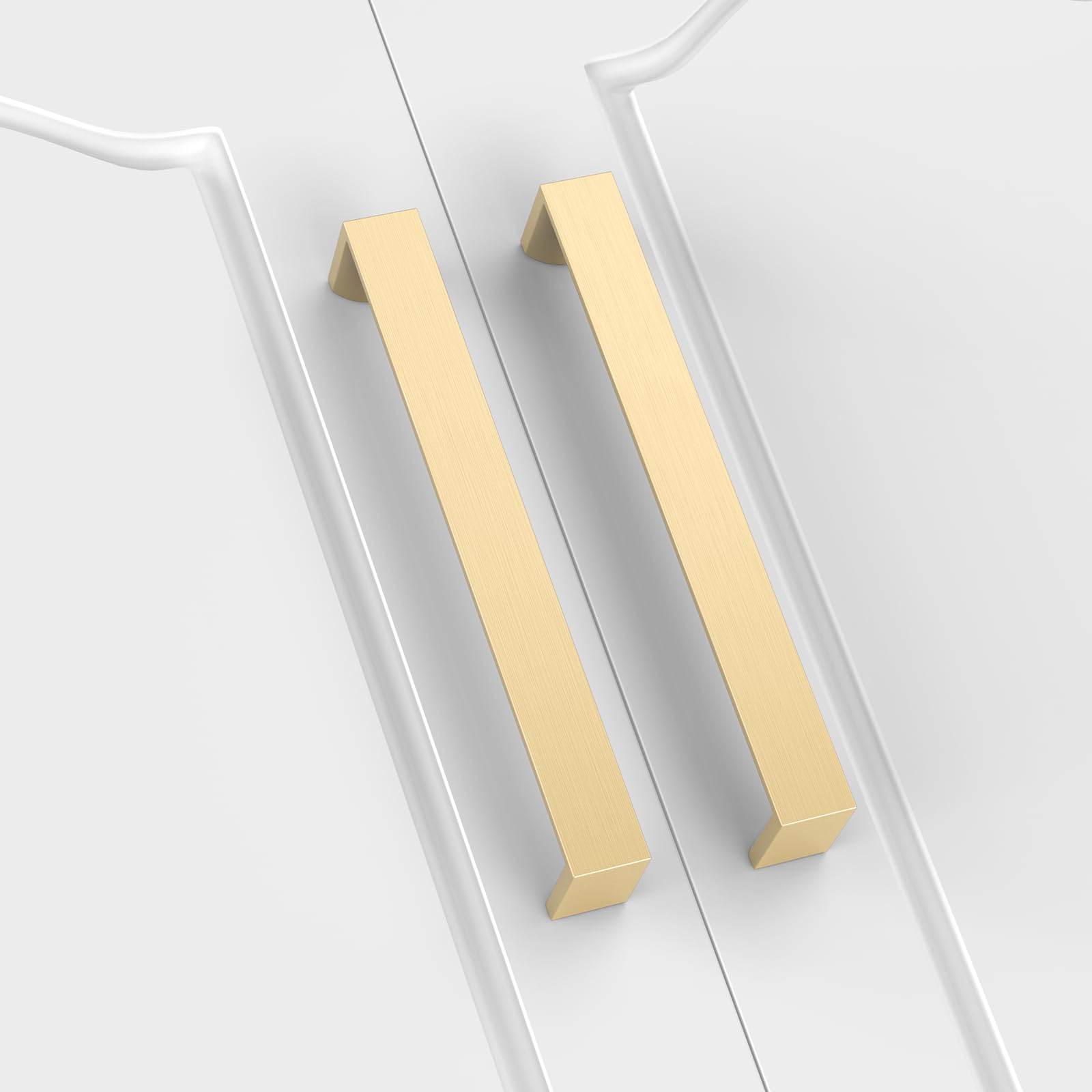 FURNIWARE Tiradores para muebles (10 unidades, latón, 160 mm, distancia entre orificios, armarios, cocina, muebles, cajones)