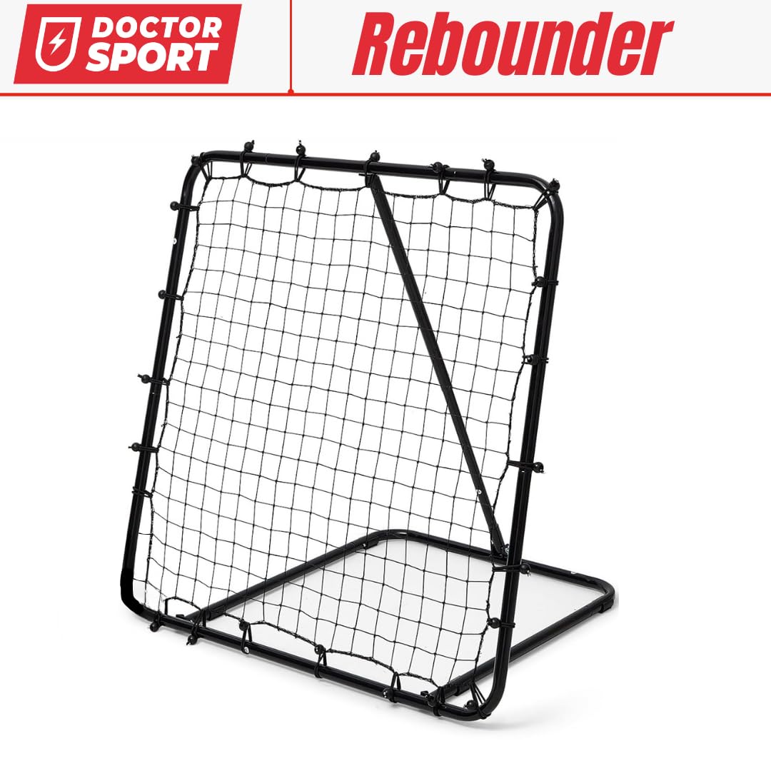 Dr. Sport Rebounder para fútbol, 120 x 120 cm, ajustable y plegable, reboteador para voleibol, balonmano y baloncesto, deportes