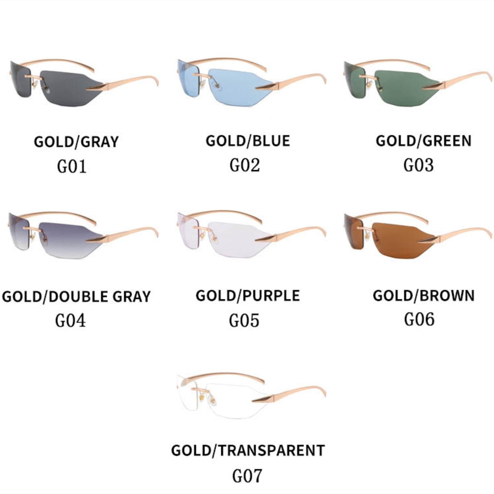 Okulary przeciwsłoneczne bez oprawek damskie okulary przeciwsłoneczne vintage dla mężczyzn retro moda luneta soleil