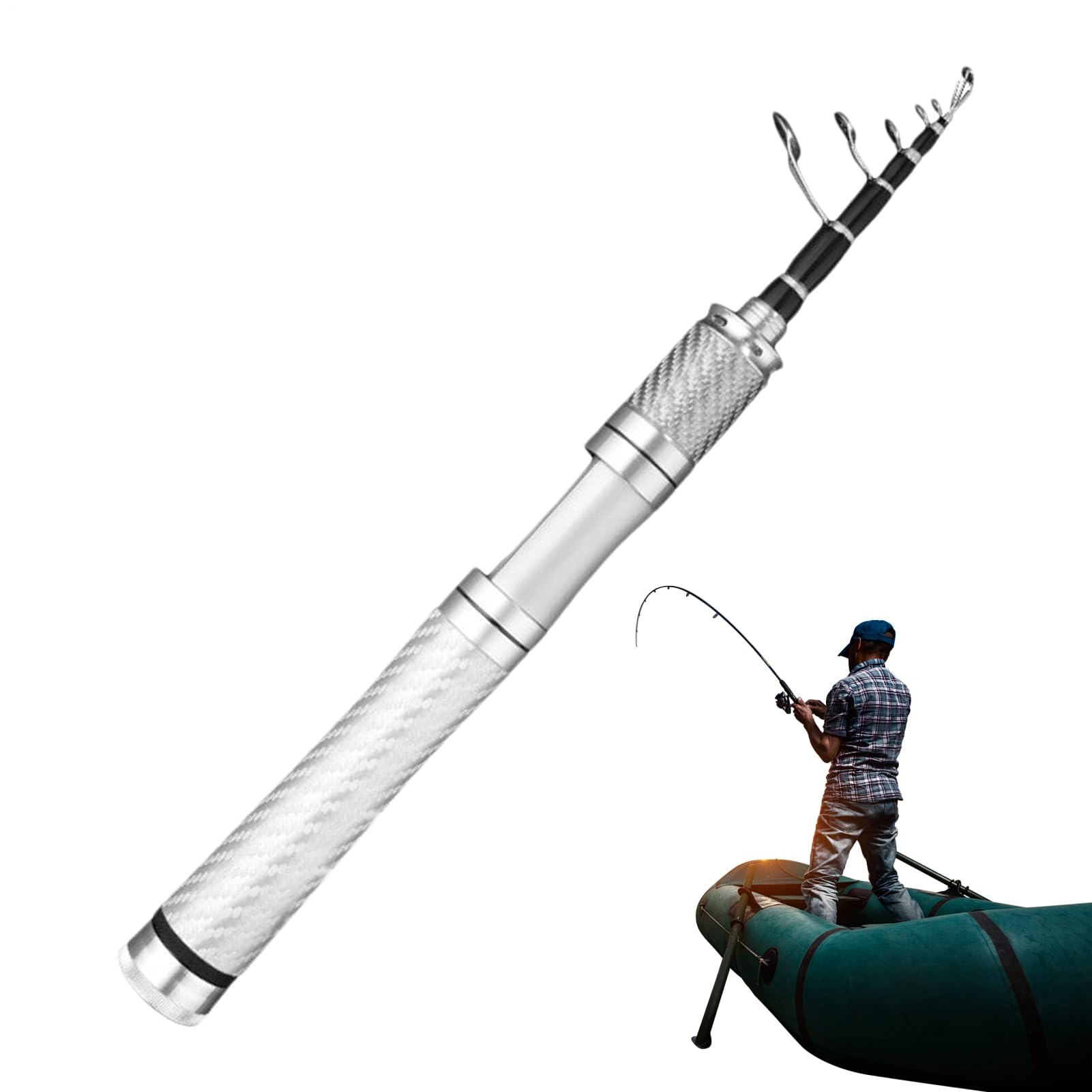 Canna Da Pesca Telescopica Canna da Viaggio Leggera ed Ergonomica con | Maneggevole per la Pesca in Acque Dolci, Torrenti, Laghi, Ruscelli e altri Corpi Idrici