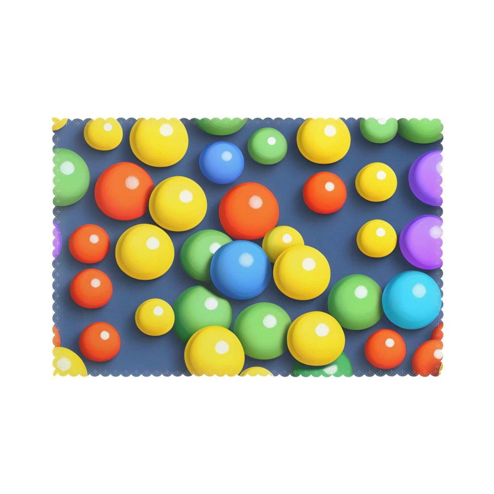 Colorful balls Placemats set of 6, insulated, washable, suitable for kitchen, dining room, parties, etc.