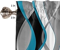 Vista 5 de Cenefas geométricas irregulares para ventanas, cenefas geométricas de cocina con bolsillo para barra, cenefa corta para ventana, cenefa para cocina