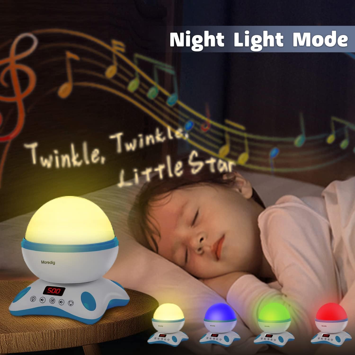 Moredig Baby Projector, Kids Night Light Projector with Timer and Remote for Boys & Girls