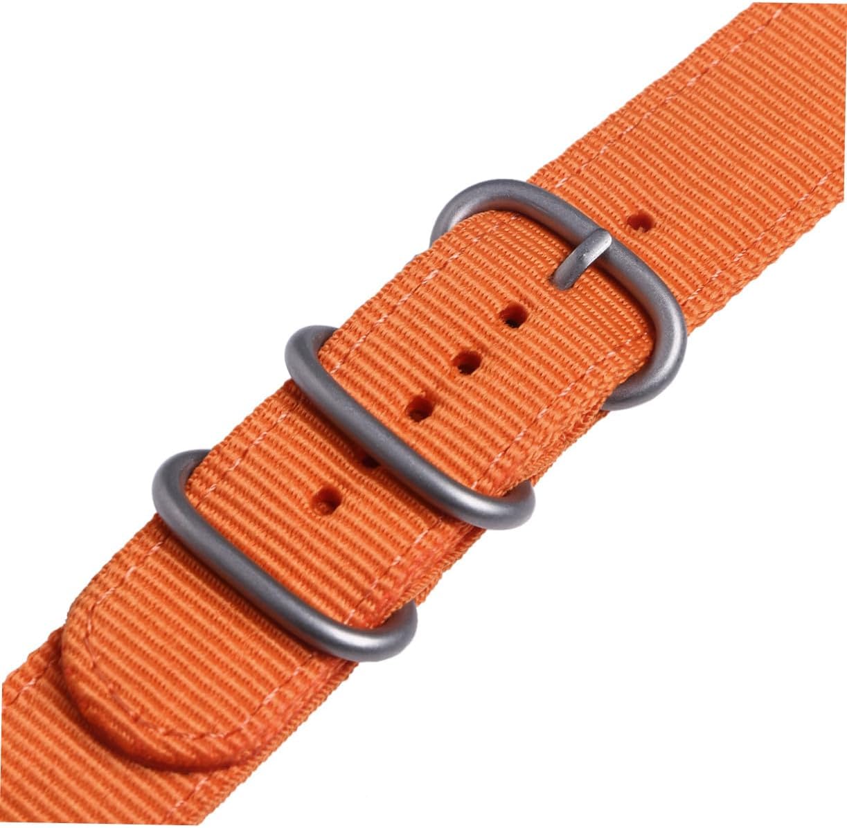 Nylon Watch Strap with Stainless Steel Clasp Two-joint Orange Wristband Replacement for Fitness Swimming Diving Climbing Comfortable and Smooth Texture image 4