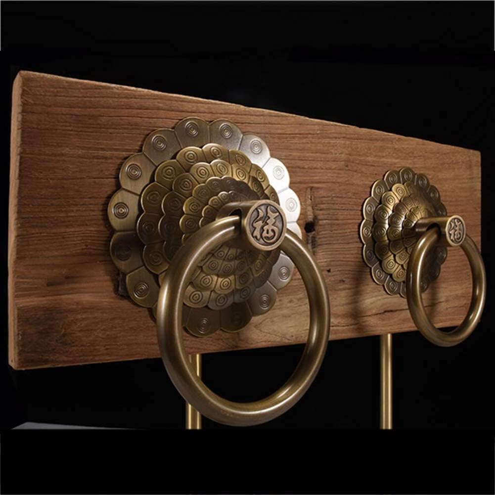 Door Knocker Hand Ring Door Knocker,Lion Head Brass Big Door Knockers Heavy Duty Solid Animal Antique Look Unique Gift Ideas for Home Decor 17.5x17.5cm