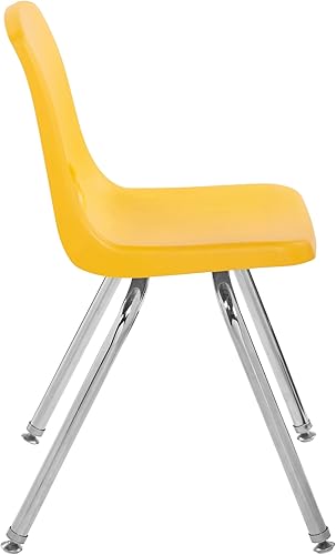 Miniatura 420 de Factory Direct Partners 10355-BL Silla escolar apilable de 10 pulgadas, asiento apilable para estudiantes con patas de acero cromado y rodamientos