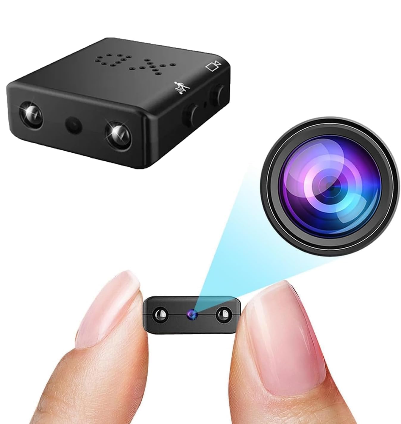 Mini Caméra Espion WiFi 1080P Vision Nocturne - Caméra Cachée Surveillance Intérieur Extérieur