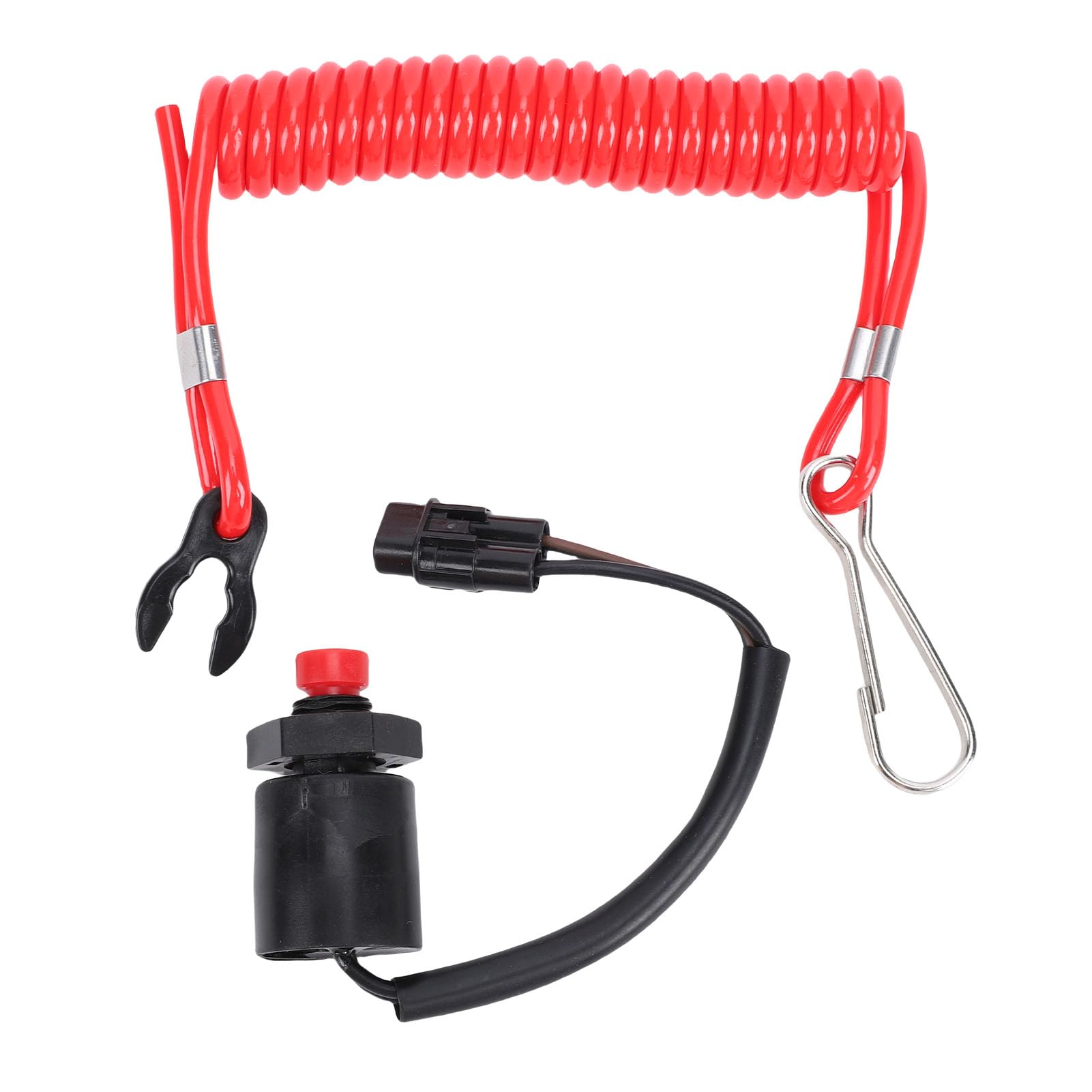 Cordón de Seguridad para Interruptor de Parada de Emergencia de Motor de Barco 37820 93J05 Reemplazo para Fueraborda 8-300 Caballos de Fuerza 4 Tiempos ABS Metal para Operaciones de Agua de