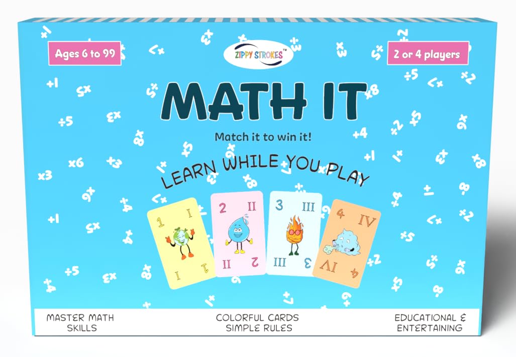 ZIPPY English for Kids ゲームカードセット ZIPPY STROKES Math IT Card Game, Mind and Brain Games for Kids