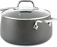 All-Clad HA1 Hard Anodized Nonstick Stockpot 4 Quart Induction Oven Broiler Safe 500F, Lid Safe 350F Pots and Pans, Cookware Black