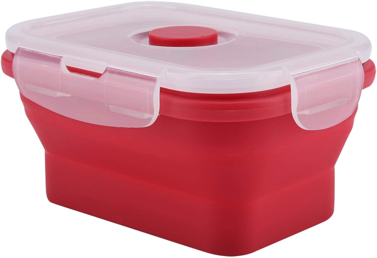 Collapsible Lunch Box Bento Box with Compartments Leakproof Food Storage Container Portable Lunchbox for Office School Travel Microwave and Freezer Safe