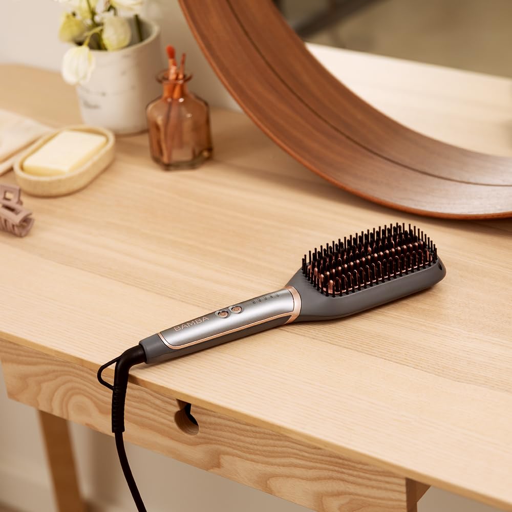 Cecotec Elektryczna szczotka do prostowania – kwadratowy kształt InstantCare SquareBrush. 50 W, regulowana temperatura (130-210°C), powłoka ceramiczna, generator jonów i obracany o 360° kabel