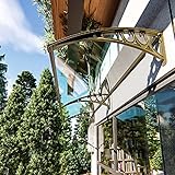  ZRQSMCX Aluminium Door Canopy Outdoor Waterproof,Front Door Canopy Awning Door Awning Shelter Polycarbonate Curved Window Awning Canopy Patio Roofing Sun Protection Rain Shelter(60X600cm/24inX236in