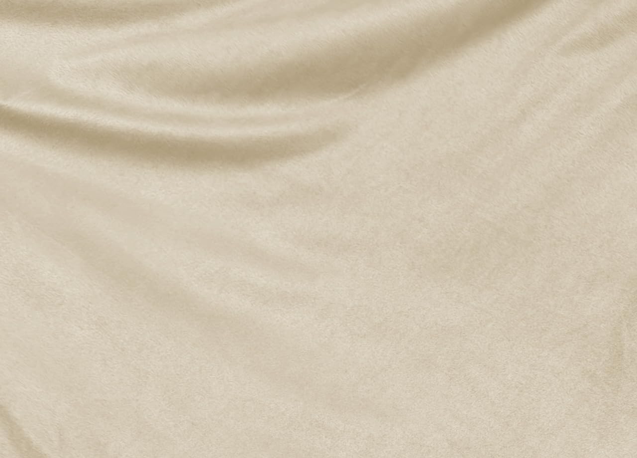 BIANCHERIAWEB Vestiletto Giroletto Effetto Velluto Estensibile Tinta Unita MOD. Perfetto Matrimoniale Panna