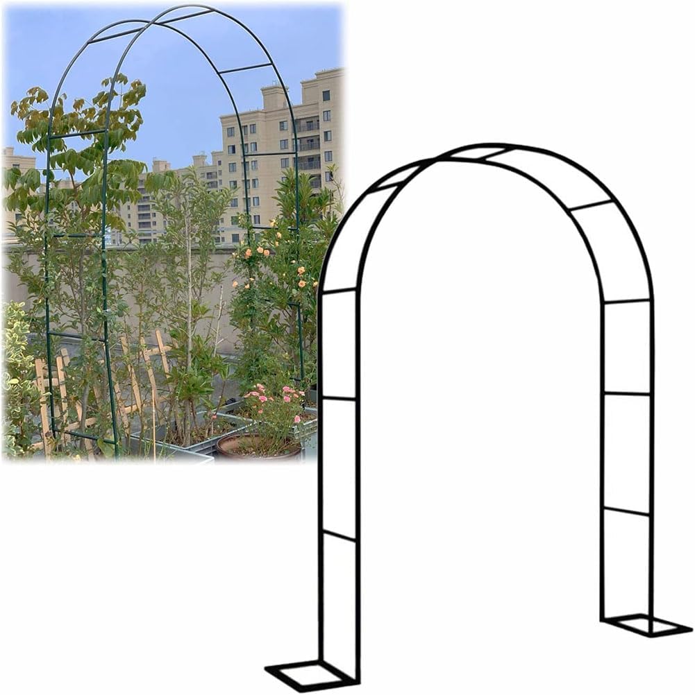 Black Garden Arbor for Various Climbing Plants Metal Arch with Bases Wedding Arch Extra Tall Pergola Trellis Grape Vines Archway,Green,W1.4M*H2.3M