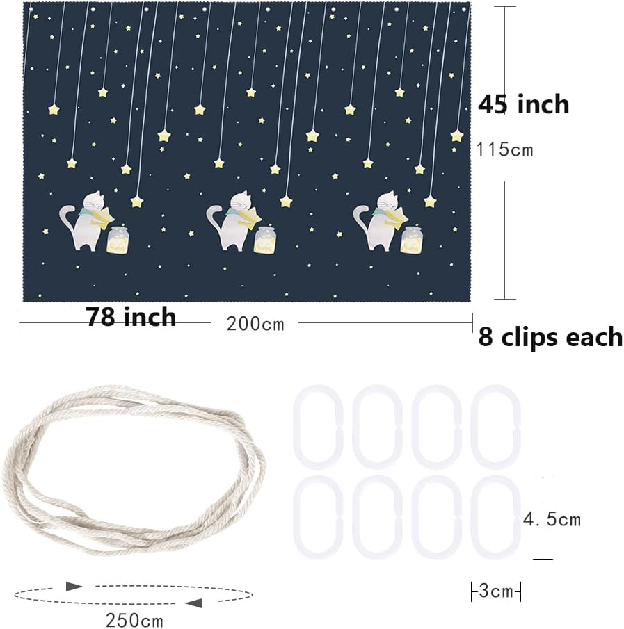 HAOZAIKEJI Children Bed Curtains Cartoon Blackout Bunk Bed Curtain Tent Dorm Bottom Bed Drapes for Loft Bed Single Bed Student Light Blocking Dustproof Canopy for Bedroom