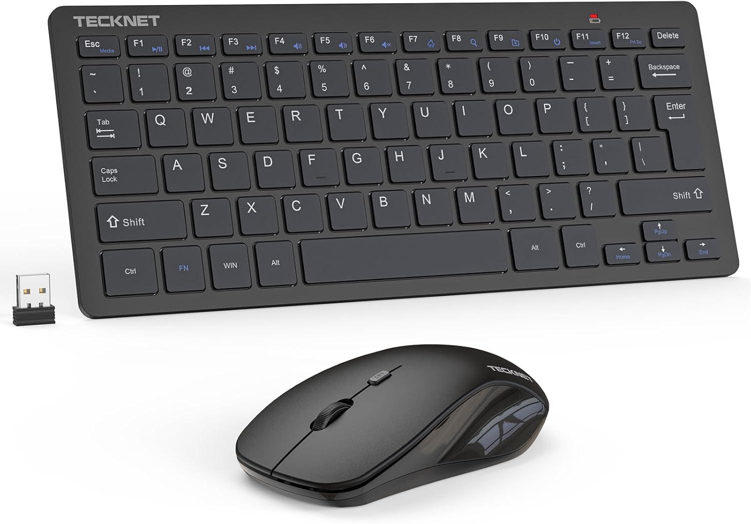 TECKNET Keyboard and Mouse Wireless - Compact 2.4GHz Wireless Keyboard and Mouse Combo with Adjustable DPI, Ultra-Quiet Clicks, Lag-Free Performance for Computer, Laptop, PC, Windows, Mac, Chrome OS