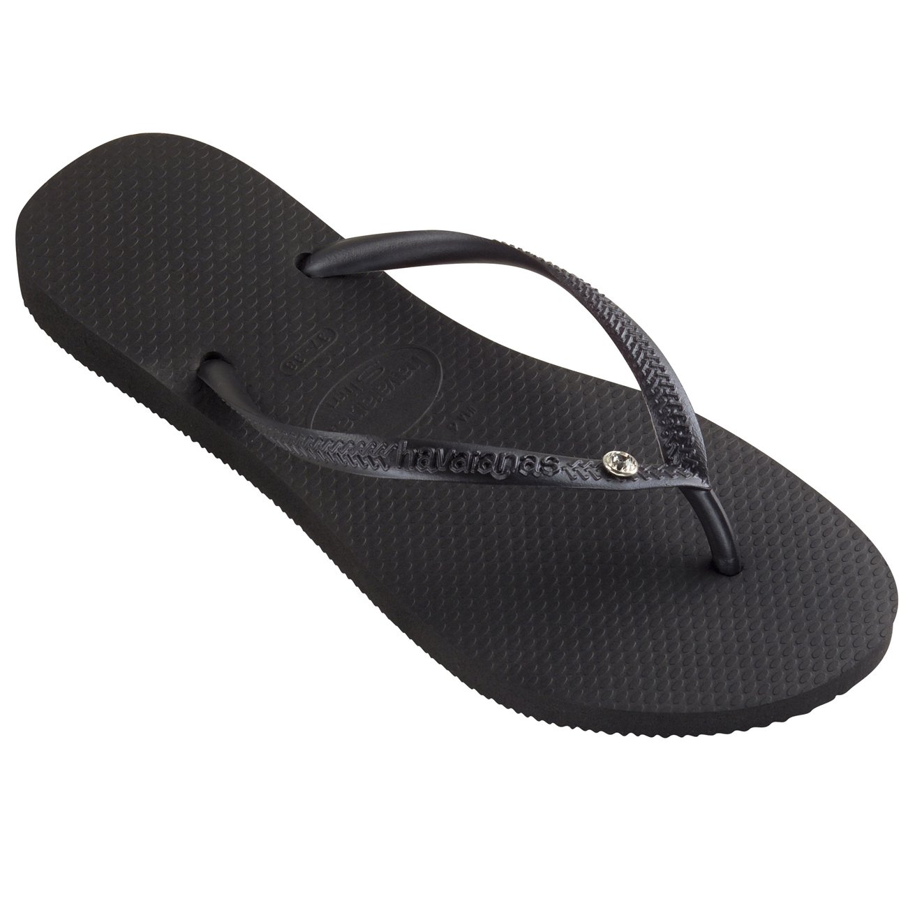 Havaianas Women's Slim Crystal Glamour Sw Flip Flops, Black, 4/5 UK