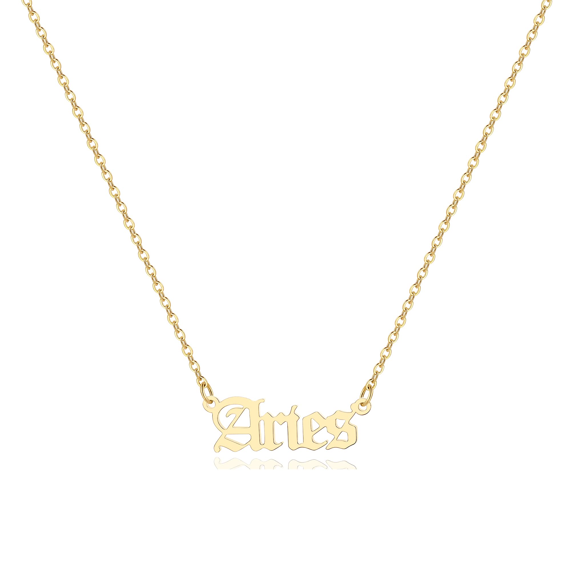 TavualaAstrology Necklace for Women 18K Gold Plated 12 Constellation Zodiac Necklace