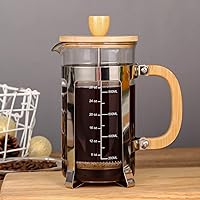 Vista 2 de Sivaphe 34 oz French Press Coffee/Tea Maker with Bamboo Lid and Hand Stainless Steel High Borosilicate Glass 1000ml Coffee Brewer Set