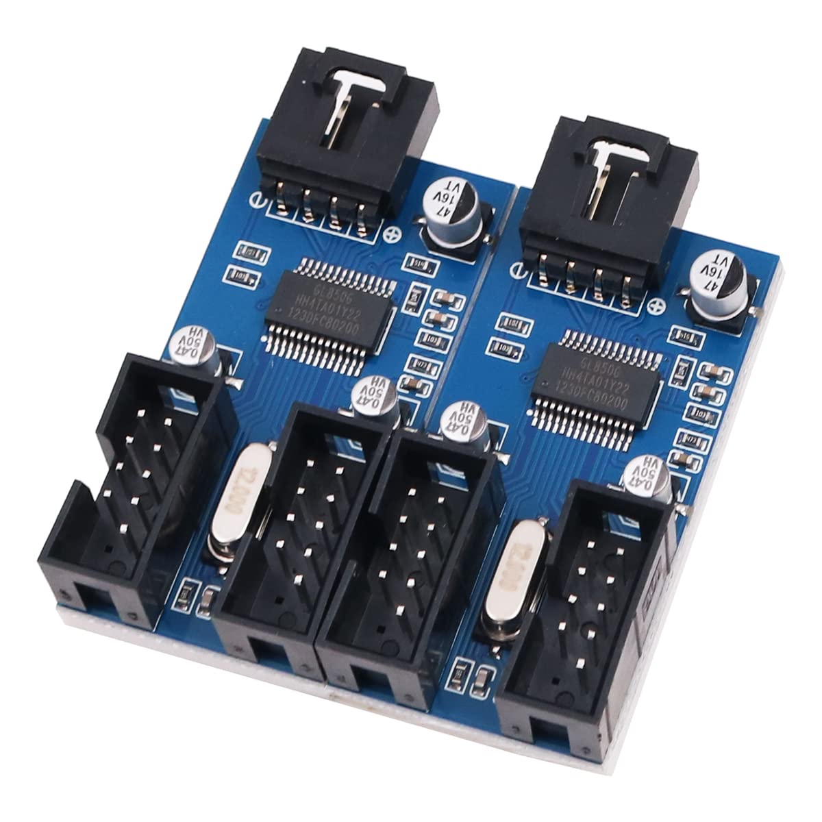 Rocketek Moederbord USB 2.0 9-Pin Header 1 Naar 2 Extension Hub Splitter Adapter - Converter MB Vrouwelijk Naar 2 Vrouwelijk - 30CM Kabel Interne 9-Pins Connector Adapter Port