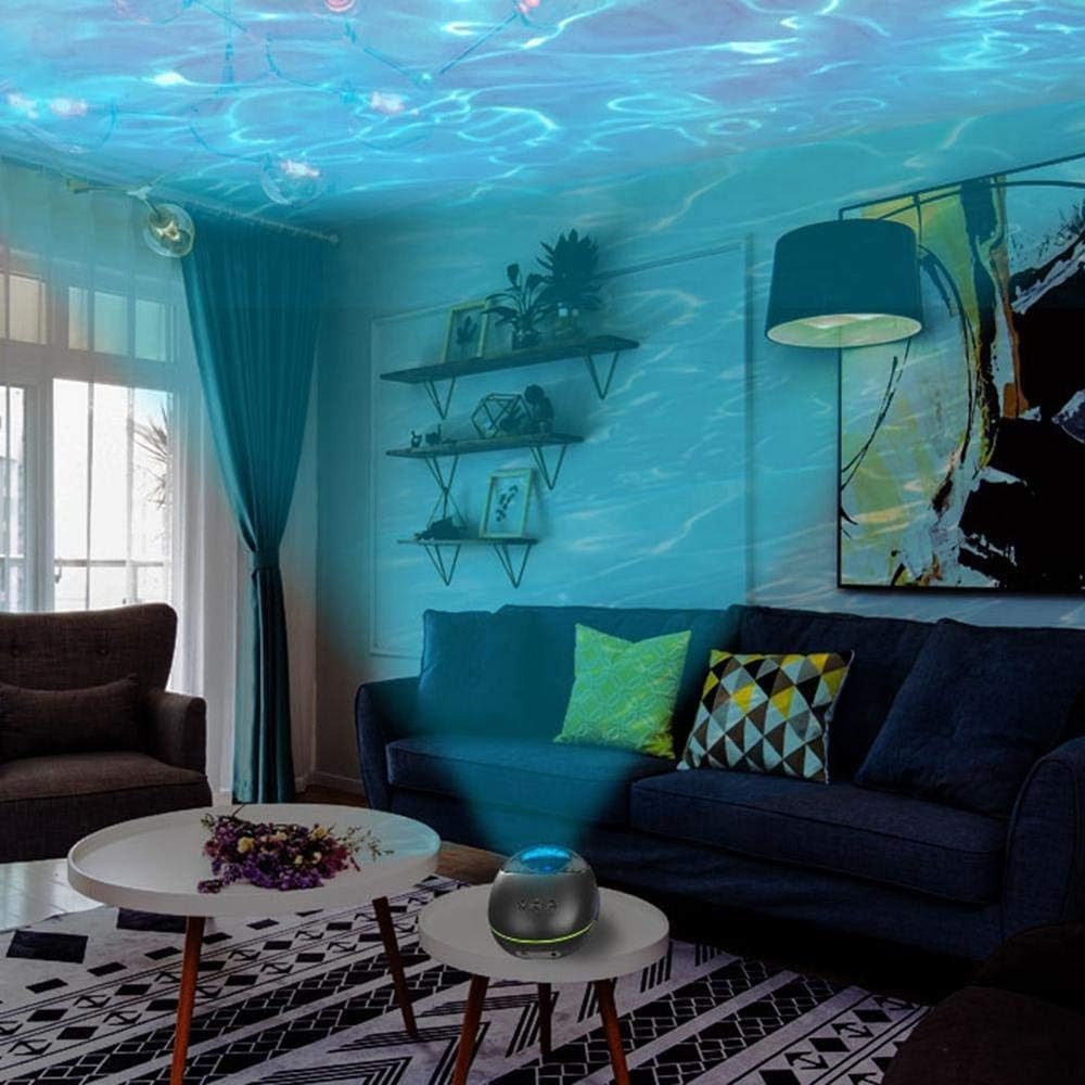 GeRRiT Romántico Ocean Wave Proyector Lámpara de noche Bluetooth Reproductor de música Water Wave USB LED Night Light for niños Dormitorio Decoración