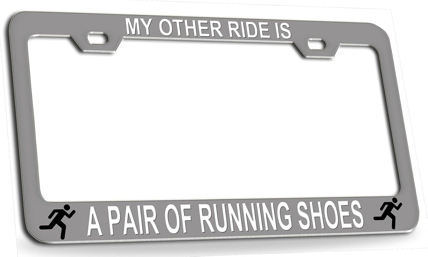 My Other Ride is A Pair of Running Shoes Runner Steel Metal License Plate Frame Ch Wh, y92