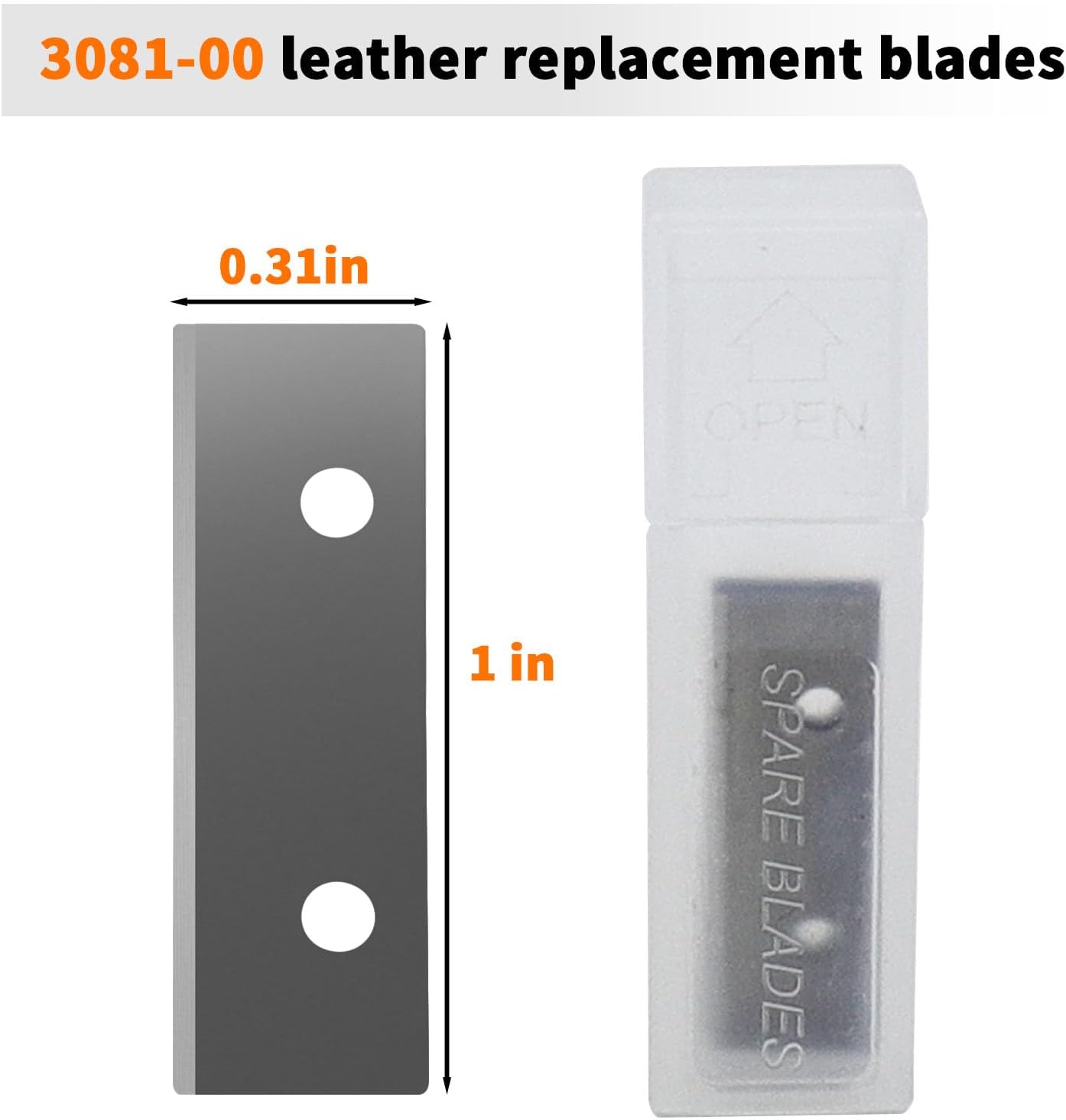 3081-00 Leather Replacement Blades for Tandy Leather Strapcutter,High-Carbon Stainless Steel Blades for Strap Cutter & Leather Crafting – Sharp, Durable, Precision Cutting Blades (20Pack）